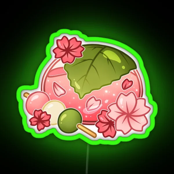Glass Sakura Mochi RGB Neon Sign
