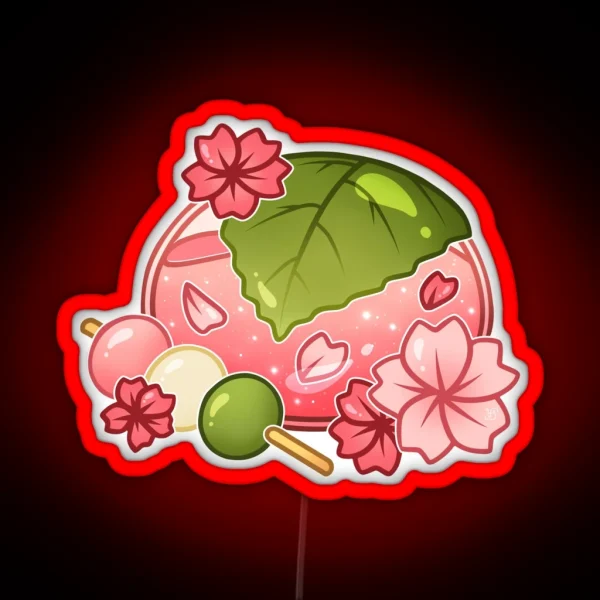 Glass Sakura Mochi RGB Neon Sign