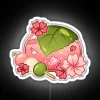 Ethereal glow of vibrant Glass Sakura Mochi inspired neon art