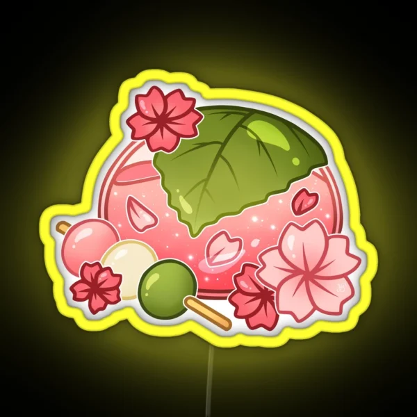 Glass Sakura Mochi RGB Neon Sign