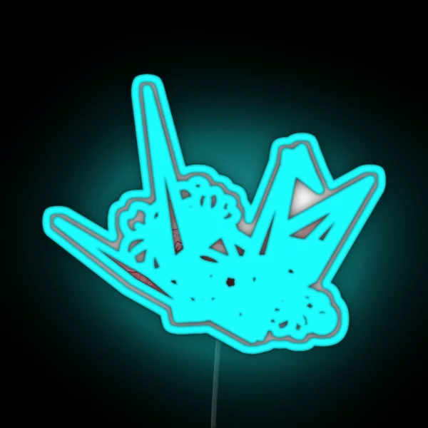 Glass Sakura Origami Crane RGB Neon Sign