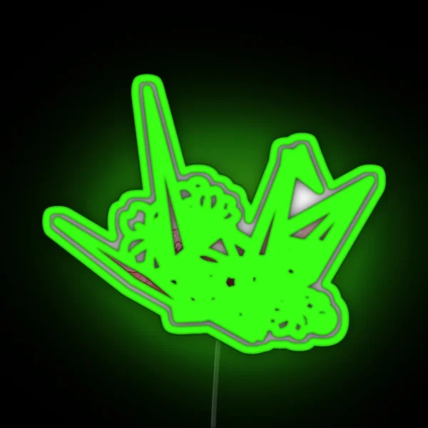 Glass Sakura Origami Crane RGB Neon Sign