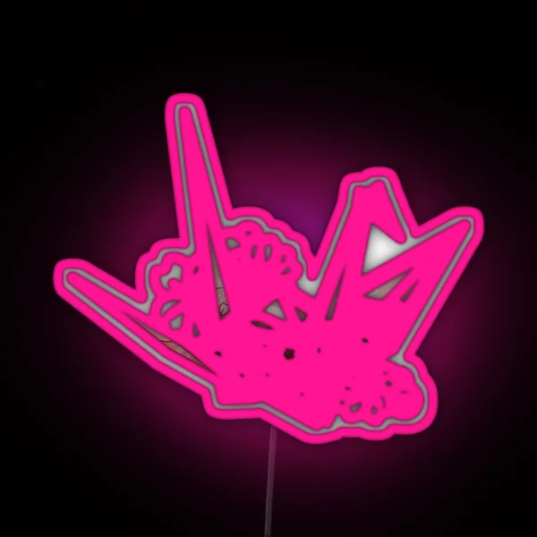 Glass Sakura Origami Crane RGB Neon Sign