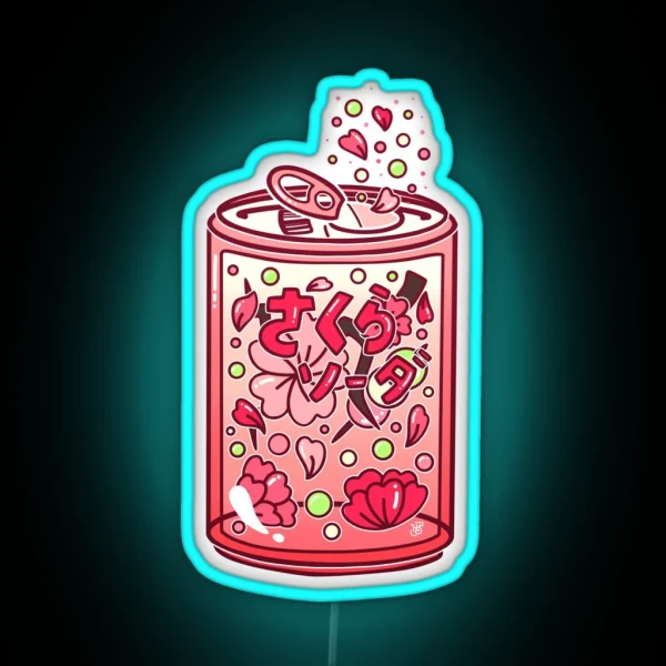 Glass Sakura Soda RGB Neon Sign