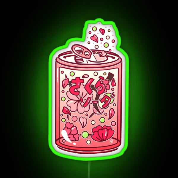 Glass Sakura Soda RGB Neon Sign