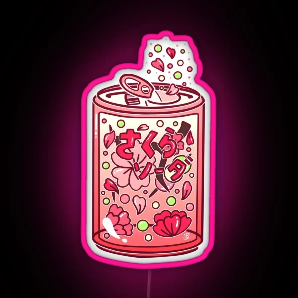 Glass Sakura Soda RGB Neon Sign