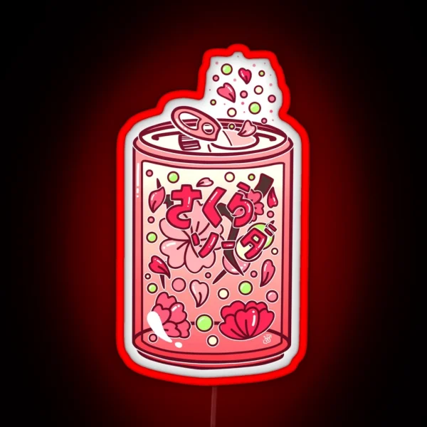 Glass Sakura Soda RGB Neon Sign