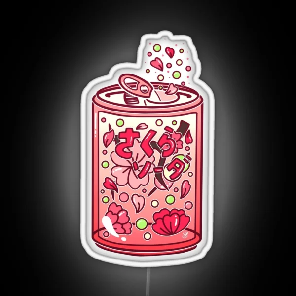 Glass Sakura Soda RGB Neon Sign