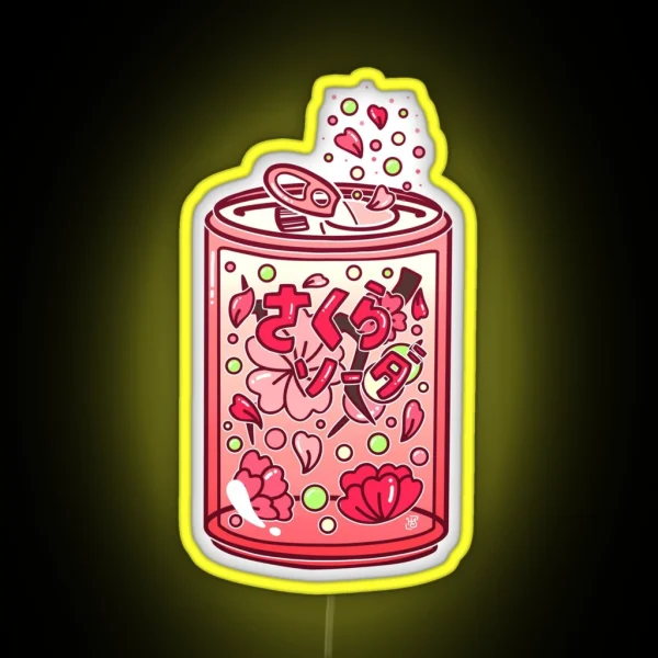 Glass Sakura Soda RGB Neon Sign