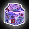 Vibrant RGB neon succulent planter box with glass enclosure protection.