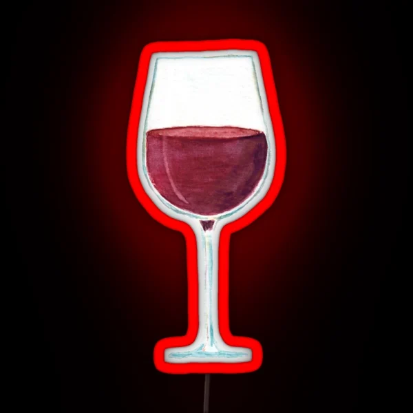 Glass With Red Wine RGB Neon Sign