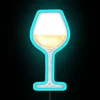 Neon Sign featuring White Wine Watercolor Art Glass Design