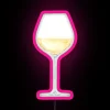 RGB LED Canvas Sign with Whimsical White Wine Watercolor Artwork