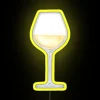 RGB Neon Sign With Watercolor Wine and Glass Design Artwork