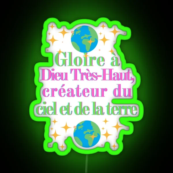 Glory To God The Creator Of Heaven And Earth RGB Neon Sign