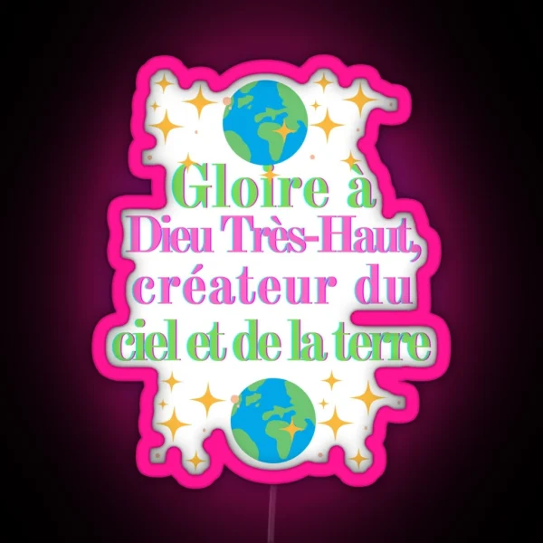 Glory To God The Creator Of Heaven And Earth RGB Neon Sign