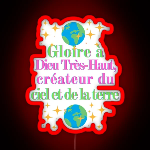 Glory To God The Creator Of Heaven And Earth RGB Neon Sign
