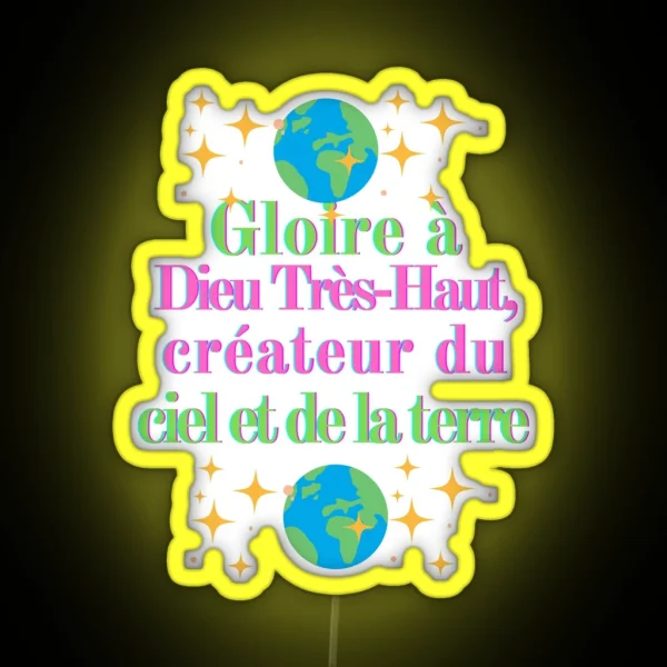 Glory To God The Creator Of Heaven And Earth RGB Neon Sign