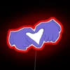 Neon heartbeat glowing love symbol in vibrant RGB color scheme.
