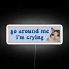 Cute Memetic Feline Expression of Melancholy in Vibrant Colorful Neon