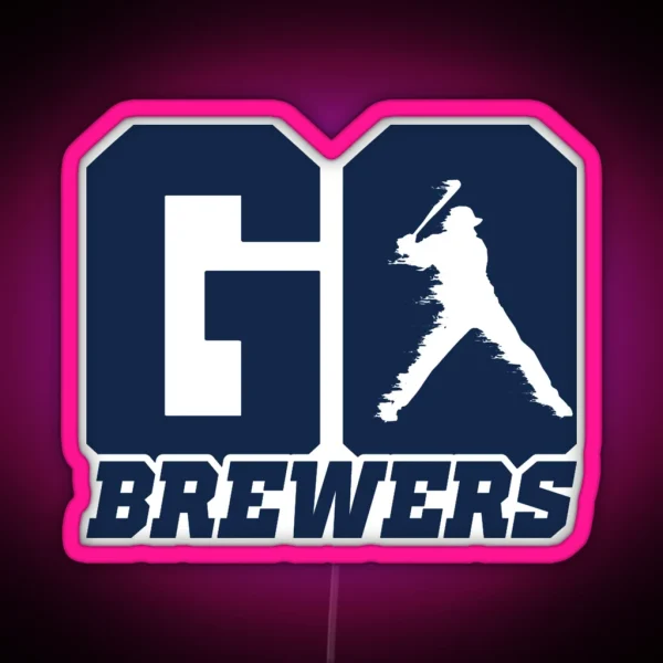 Go Baseball Player Baseball Fan Baseball Team RGB Neon Sign