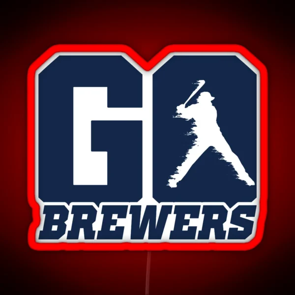 Go Baseball Player Baseball Fan Baseball Team RGB Neon Sign