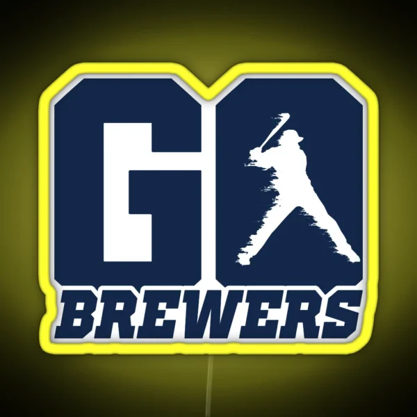 Go Baseball Player Baseball Fan Baseball Team RGB Neon Sign