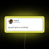 RGB Neon Sign Featuring Lil Nas X's 'Go Girl' Lyrics Quote