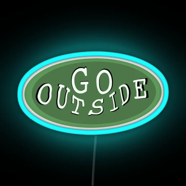 Go Outside Green Nature RGB Neon Sign