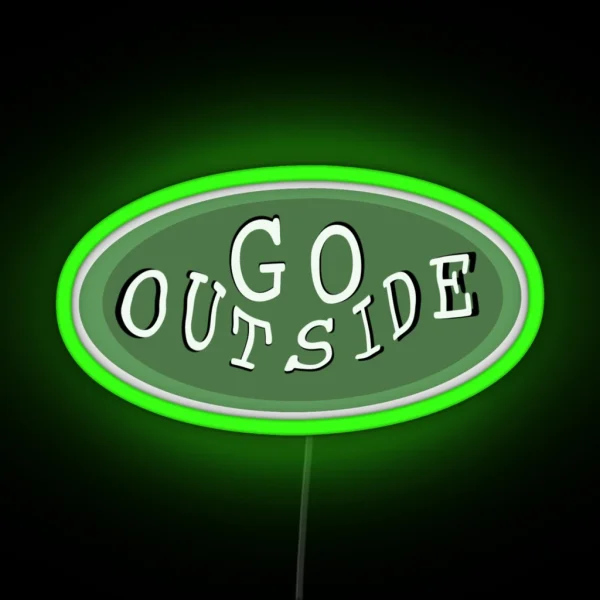 Go Outside Green Nature RGB Neon Sign
