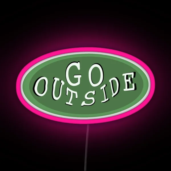 Go Outside Green Nature RGB Neon Sign
