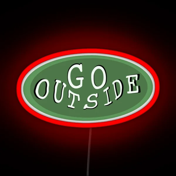 Go Outside Green Nature RGB Neon Sign