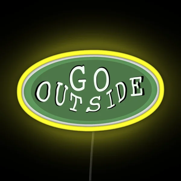 Go Outside Green Nature RGB Neon Sign