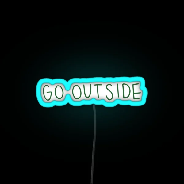 Go Outside Green RGB Neon Sign