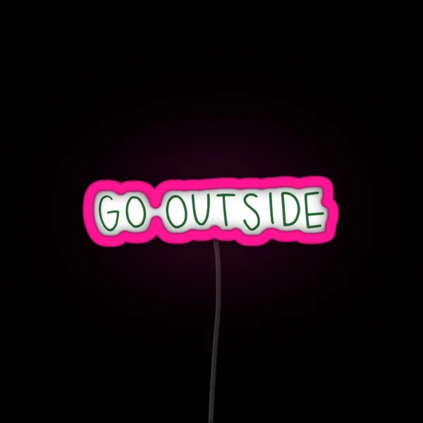 Go Outside Green RGB Neon Sign