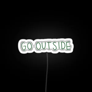 Go Outside Green RGB Neon Sign