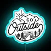 Vibrant Neon Outdoor Sign Encourages Adventure and Exploration Freedom Always