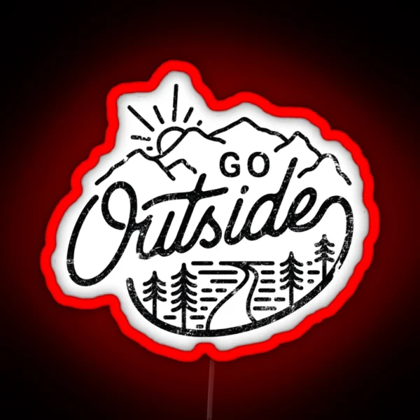 Go Outside Led RGB Neon Sign