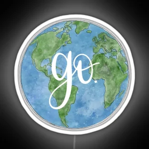 Go Travel Global Quote Design RGB Neon Sign