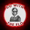 Neon Glow Wall Sign Featuring Funky 'Go with the Flow' Motif