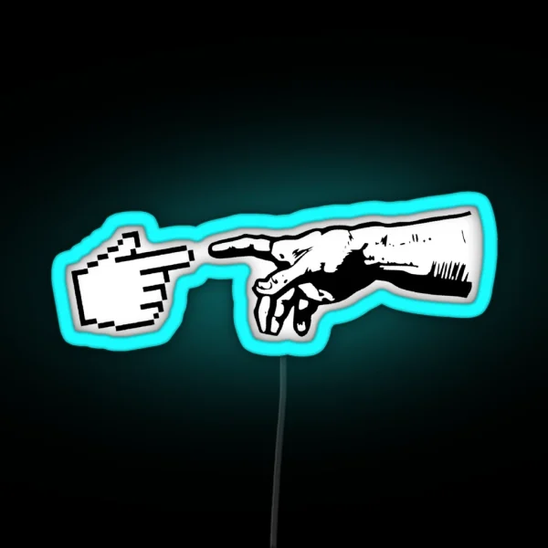 God And The Machine Hands RGB Neon Sign
