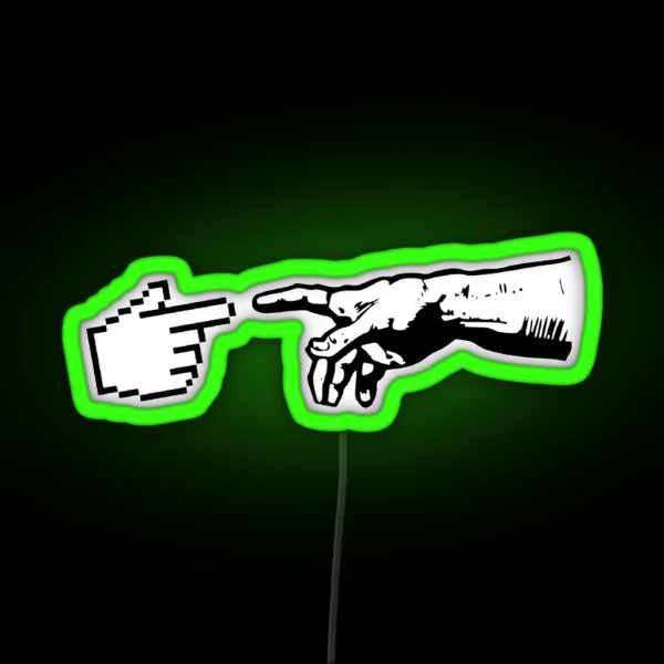 God And The Machine Hands RGB Neon Sign
