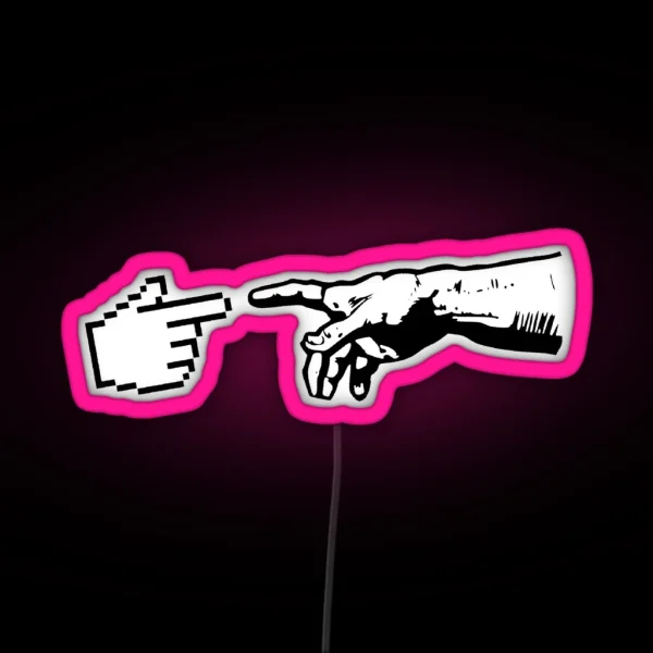 God And The Machine Hands RGB Neon Sign