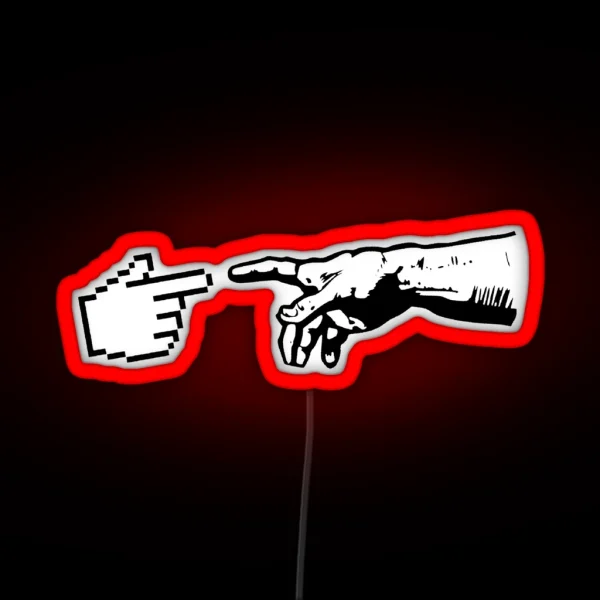 God And The Machine Hands RGB Neon Sign