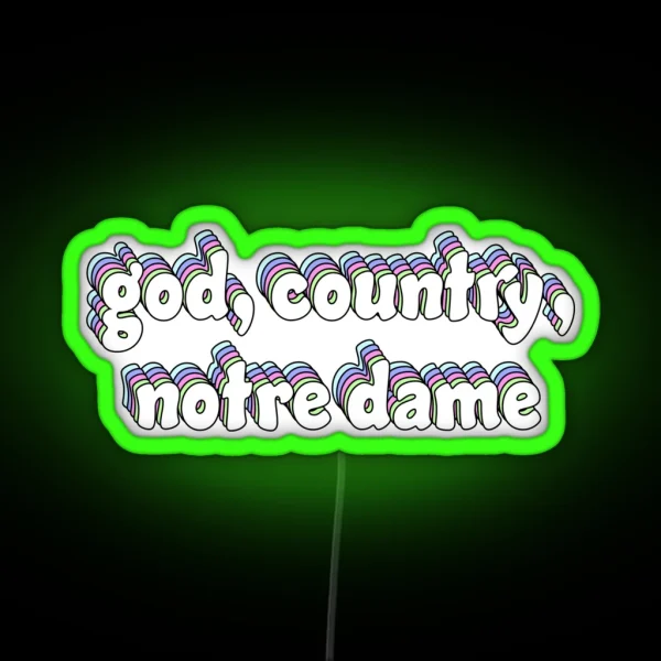 God Country Notre Dame RGB Neon Sign