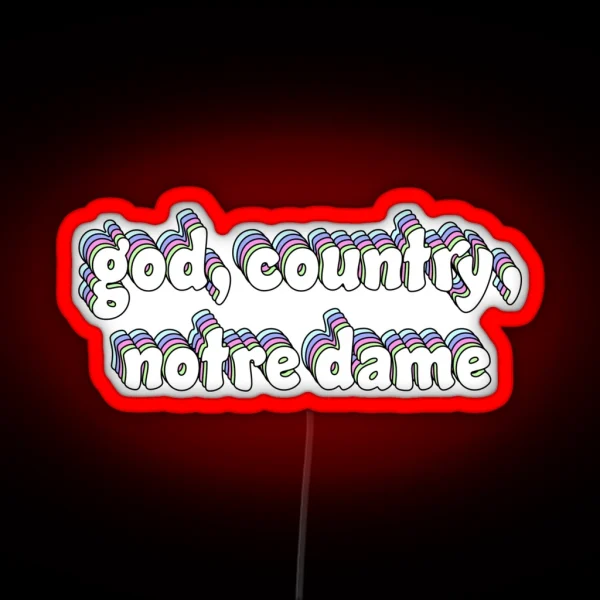 God Country Notre Dame RGB Neon Sign