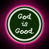 RGB Neon Sign Displaying Inspirational Message of Goodness and Joy