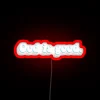 Vibrant inspirational reminder of faith with colorful glowing neon letters.
