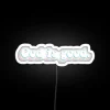 Eye-catching RGB lighted sign with uplifting inspirational quote in script.