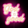 Personalized RGB neon sign with inspirational 'God is Good' message